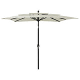 NNEVL 3-Tier Parasol with Aluminium Pole Sand 2.5x2.5 m