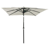 NNEVL 3-Tier Parasol with Aluminium Pole Sand 2.5x2.5 m