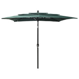 NNEVL 3-Tier Parasol with Aluminium Pole Green 2.5x2.5 m