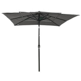 NNEVL 3-Tier Parasol with Aluminium Pole Anthracite 2.5x2.5 m