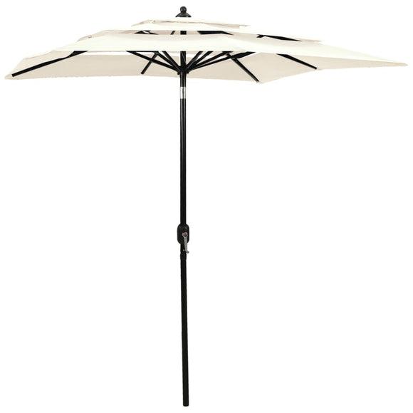 NNEVL 3-Tier Parasol with Aluminium Pole Sand 2x2 m