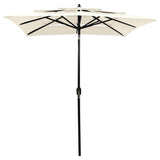 NNEVL 3-Tier Parasol with Aluminium Pole Sand 2x2 m