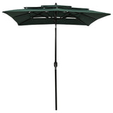 NNEVL 3-Tier Parasol with Aluminium Pole Green 2x2 m