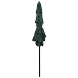 NNEVL 3-Tier Parasol with Aluminium Pole Green 2x2 m
