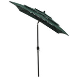 NNEVL 3-Tier Parasol with Aluminium Pole Green 2x2 m
