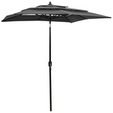 NNEVL 3-Tier Parasol with Aluminium Pole Anthracite 2x2 m