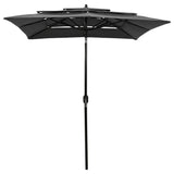 NNEVL 3-Tier Parasol with Aluminium Pole Anthracite 2x2 m