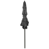 NNEVL 3-Tier Parasol with Aluminium Pole Anthracite 2x2 m