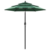 NNEVL 3-Tier Parasol with Aluminium Pole Green 2 m