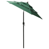NNEVL 3-Tier Parasol with Aluminium Pole Green 2 m