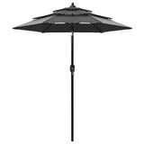 NNEVL 3-Tier Parasol with Aluminium Pole Anthracite 2 m