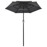NNEVL 3-Tier Parasol with Aluminium Pole Anthracite 2 m