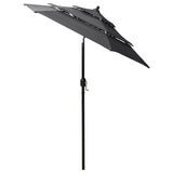 NNEVL 3-Tier Parasol with Aluminium Pole Anthracite 2 m