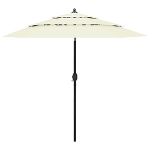 NNEVL 3-Tier Parasol with Aluminium Pole Sand 2.5 m