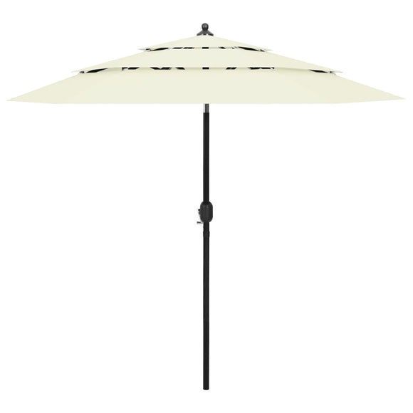 NNEVL 3-Tier Parasol with Aluminium Pole Sand 2.5 m
