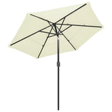 NNEVL 3-Tier Parasol with Aluminium Pole Sand 2.5 m