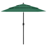 NNEVL 3-Tier Parasol with Aluminium Pole Green 2.5 m