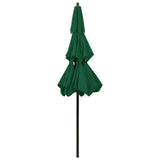 NNEVL 3-Tier Parasol with Aluminium Pole Green 2.5 m