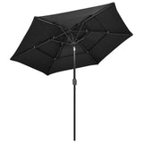 NNEVL 3-Tier Parasol with Aluminium Pole Anthracite 2.5 m