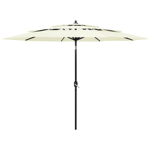 NNEVL 3-Tier Parasol with Aluminium Pole Sand 3 m