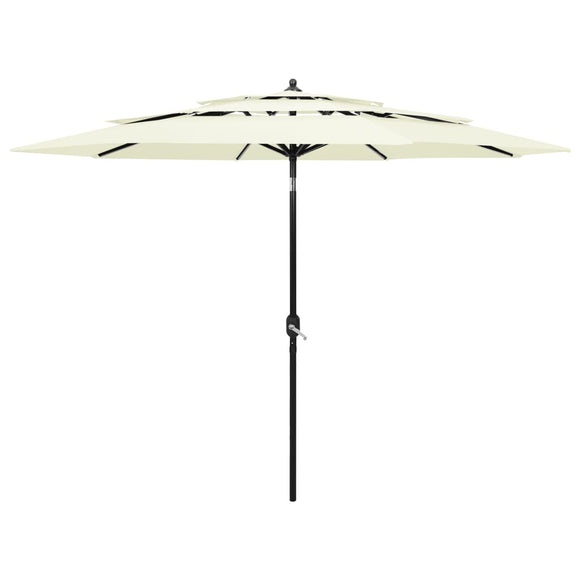 NNEVL 3-Tier Parasol with Aluminium Pole Sand 3 m