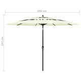 NNEVL 3-Tier Parasol with Aluminium Pole Sand 3 m