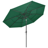 NNEVL 3-Tier Parasol with Aluminium Pole Green 3 m
