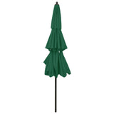 NNEVL 3-Tier Parasol with Aluminium Pole Green 3 m