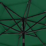 NNEVL 3-Tier Parasol with Aluminium Pole Green 3 m