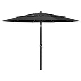 NNEVL 3-Tier Parasol with Aluminium Pole Anthracite 3 m