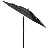 NNEVL 3-Tier Parasol with Aluminium Pole Anthracite 3 m