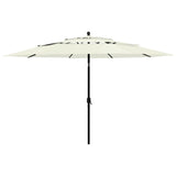 NNEVL 3-Tier Parasol with Aluminium Pole Sand 3.5 m