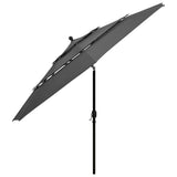 NNEVL 3-Tier Parasol with Aluminium Pole Anthracite 3.5 m