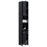 NNEVL 3 Piece Bathroom Furniture Set High Gloss Black Chipboard