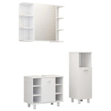 NNEVL 3 Piece Bathroom Furniture Set White Chipboard