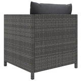 NNEVL Garden Sofa with Cushions Grey Poly Rattan