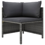 NNEVL 4 Piece Garden Sofa Set with Cushions Poly Rattan Grey