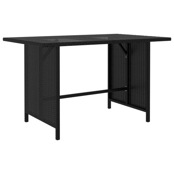 NNEVL Garden Dining Table Black 110x70x65 cm Poly Rattan
