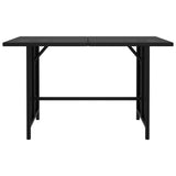 NNEVL Garden Dining Table Black 110x70x65 cm Poly Rattan