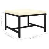 NNEVL 4 Piece Garden Sofa Set with Cushions Black Poly Rattan