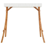 NNEVL Swing Frame with Cream Roof Solid Bent Wood with Teak Finish