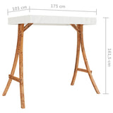 NNEVL Swing Frame with Cream Roof Solid Bent Wood with Teak Finish