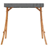 NNEVL Swing Frame with Anthracite Roof Bent Wood with Teak Finish