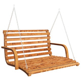 NNEVL Swing Bench Solid Bent Wood with Teak Finish 91x130x58 cm