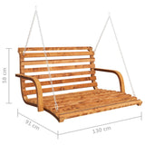 NNEVL Swing Bench Solid Bent Wood with Teak Finish 91x130x58 cm
