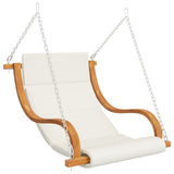 NNEVL Swing Chair with Cream Cushion Bent Wood with Teak Finish
