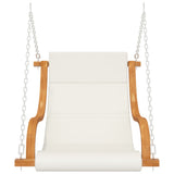 NNEVL Swing Chair with Cream Cushion Bent Wood with Teak Finish