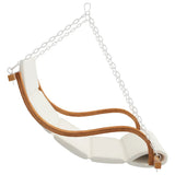 NNEVL Swing Chair with Cream Cushion Bent Wood with Teak Finish