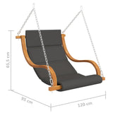 NNEVL Swing Chair with Cushion Solid Bent Wood with Teak Finish