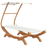 NNEVL Hammock with Canopy 100x198x150 cm Solid Bent Wood Cream